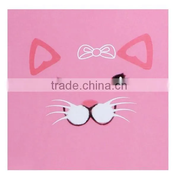 Small MOQ 2015 Fashion High Quality Pink Children Clothing Factory Long Sleeve Cotton Cute Cat Face Printed Kids Pajamas photo-2