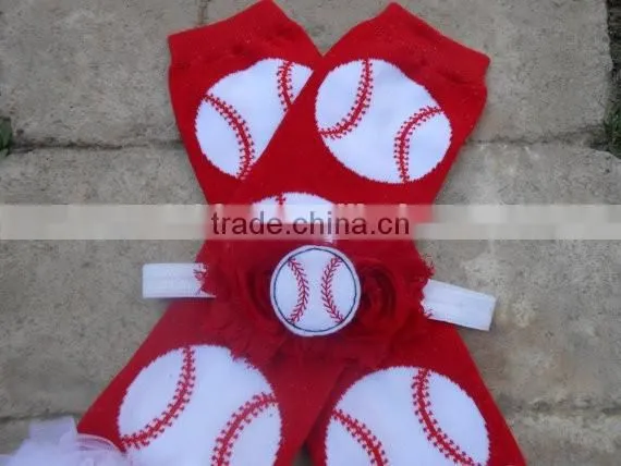 Wholesale Red Legging Football Pattern 100% Cotton Baby Leg Warmers photo-2