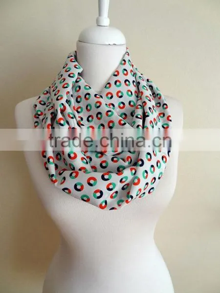 Circles Pattern Infinity Scarf, Tube Scarf, Circle Scarf, Loop Scarf, Scarves, Spring - Fall - Winter Fashion photo-2