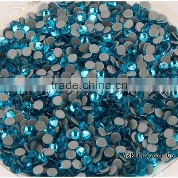 Free Shipping Aquamine Color Ss6 1.9mm-2.0mm Hot Sales and Best Quality HotFix Glitters Ironon Garment Clothing Crystal photo-3