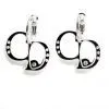 Chic Earrings CD Charm Crystal Silver Beads