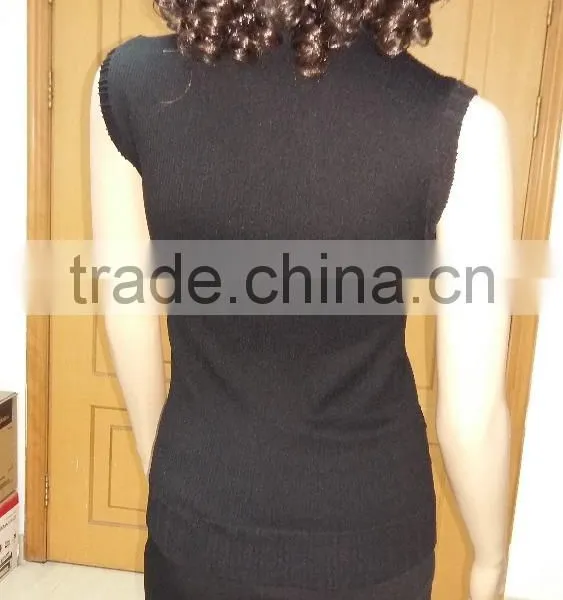 Latest Fashion High Round Neck Women Seamless Jacquard Nylon Summer Vest photo-2