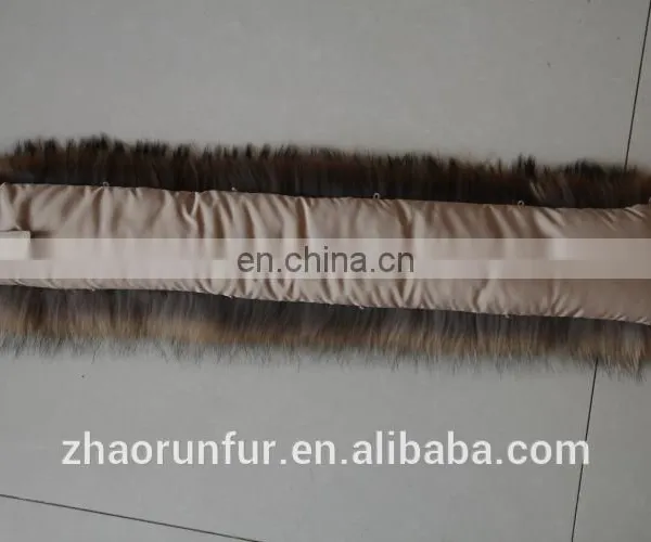 Wholesale Price Fashion Natural Real Dyed Raccoon Fur Collar For Garment photo-6