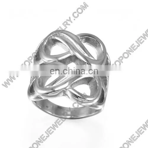 Cheap Wholesale Stainless Steel Infinity Two Tone Women's Rings Engagement Jewelry Gifts photo-3