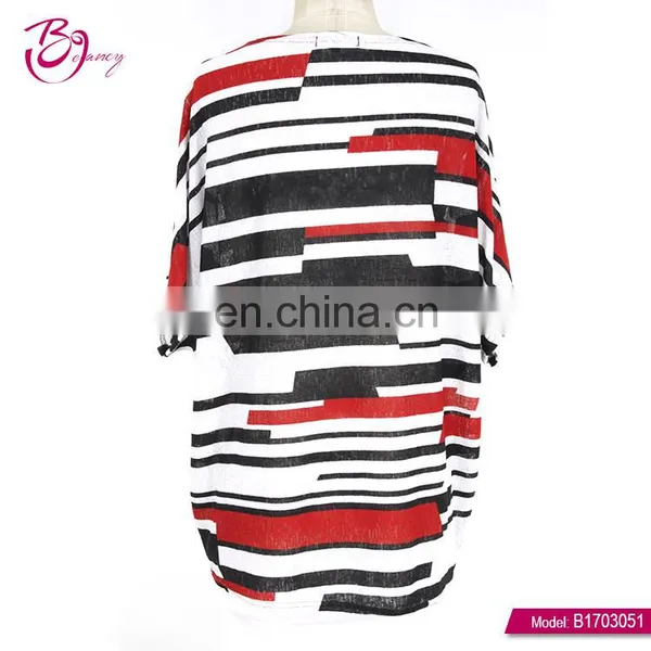 Polyester Fiber Mesh Cloth Fashion Printed Woman Blouse photo-2