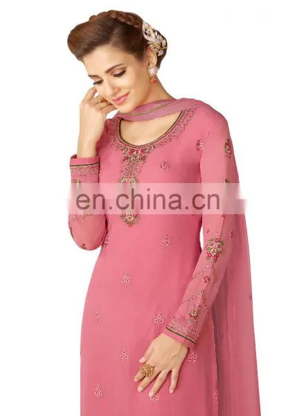 Women's Casual Wear Semi-Stitched Salwar Kameez Dress Material 2017 photo-2