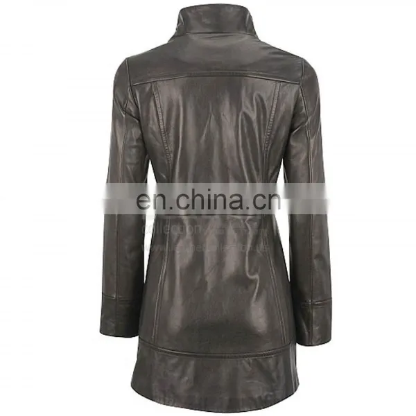Leather 3/4 Length Trapunto Stitched Waist photo-2