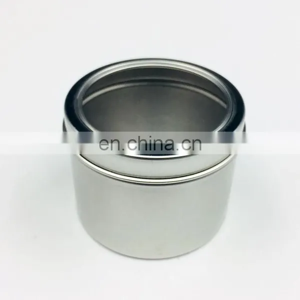 Quality Aluminum Alloy Round Travel Candle Tin Box With Clear Window photo-2