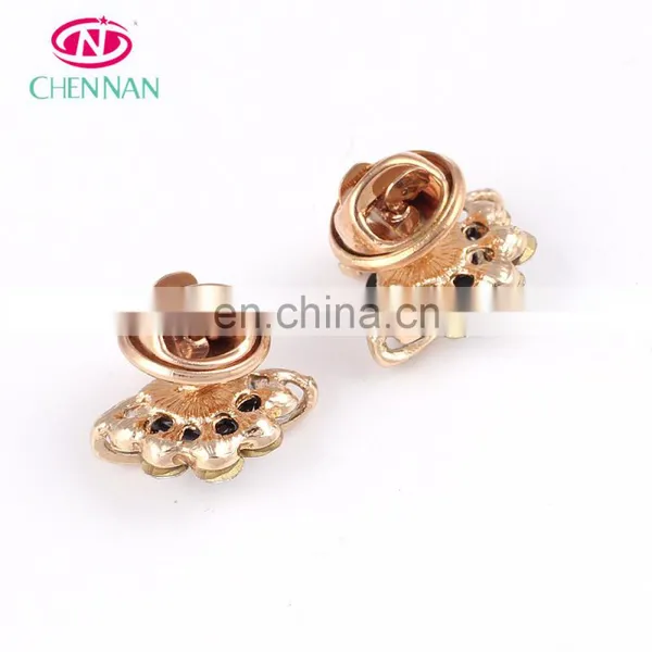 Alloy Button up Shirt Women Rhinestone Diamond Fashion Glitter Buttons Pin Button Badge photo-3