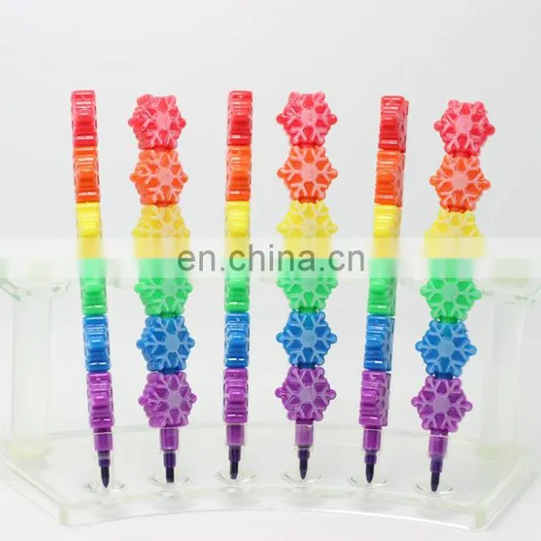 Stacking Crayon Mult-color Non-sharpen Crayon Snow Shaped