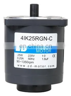 ZD ac Electric Motor , ac Speed Control Motor (80mm),4IK25RGN-C , 220V 25W