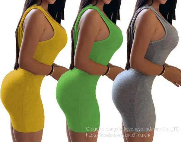 O Neck Top Dress Imitate Cotton Pull Frame Hooded Dress Wrap Arm Sleeveless Dress