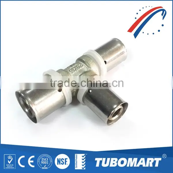 Gas Pipe Parts Brass 3 Way Tube Connector Copper Unequal Tee Male Female Tee Fitting photo-2