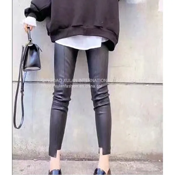 High Quality Ladies' Genuine Sheepskin Leather Leggings