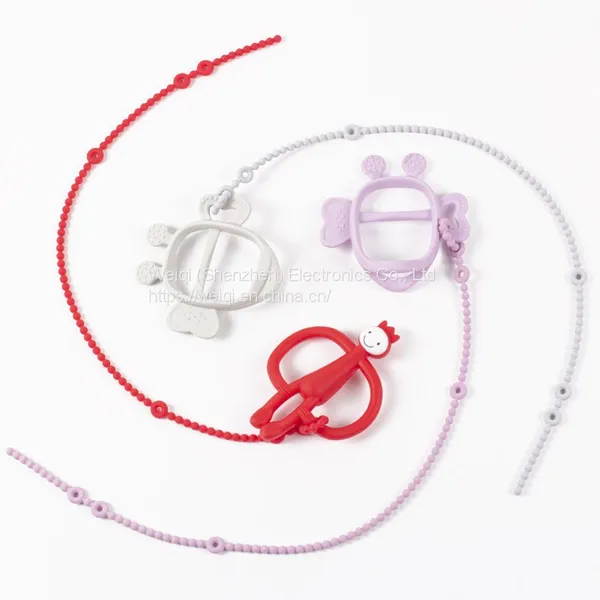 Baby Pacifier Teether Holder Straps Silicone Baby Toy Chain by Weiqi photo-2