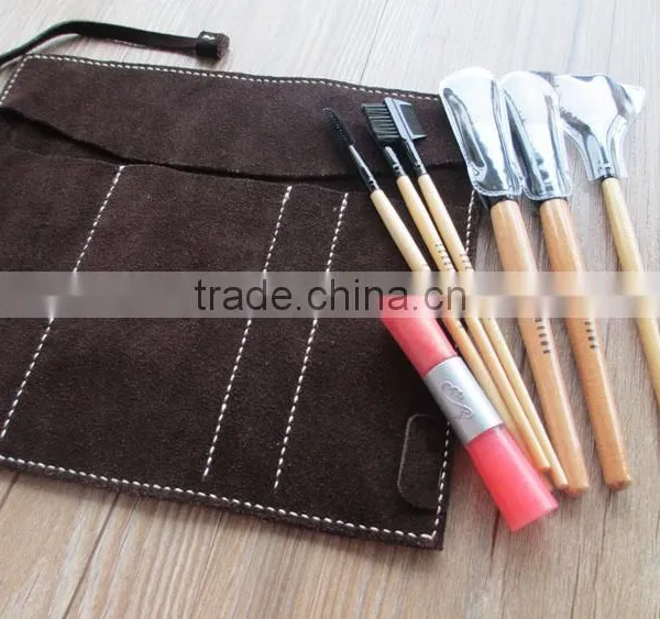 Vintage Style Cow Leather Cosmetic Organizer Bag Large Capacity Pen Holder Organizer photo-4