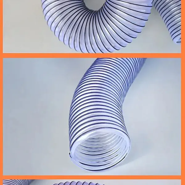 PVC Coated Steel Wire Hose, Retractable Vacuum Hose, Engraving Machine Ventilation and Dust Removal Pipe photo-3