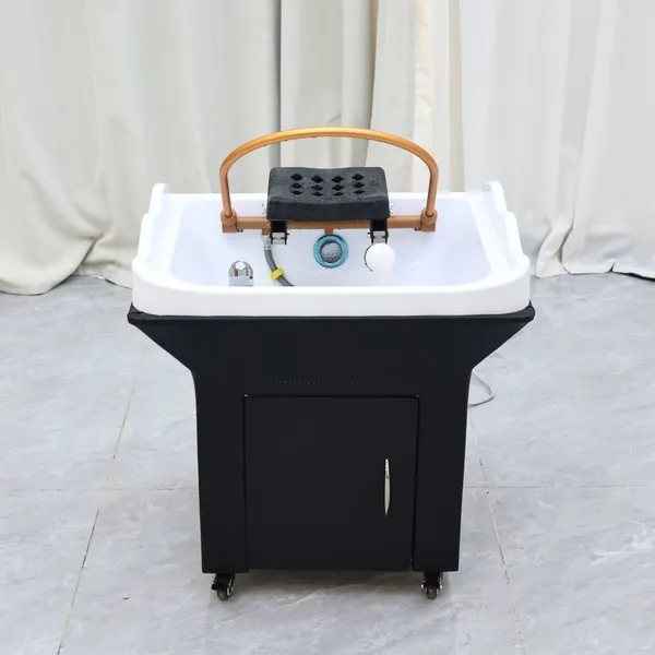 Japanese Head Spa Shampoo Basin Sink With Water Circulation 220V 50Hz 800W Pump Salon Equipment photo-3