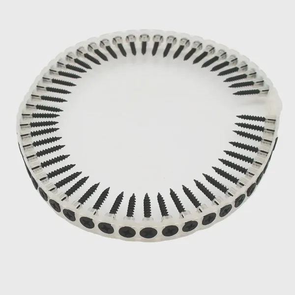 Free Samples Available - Magazine Screws With Plastic Strip Fine Thread Black Phosphate 25-40mm for Drywall, Factory Wholesale Price photo-2