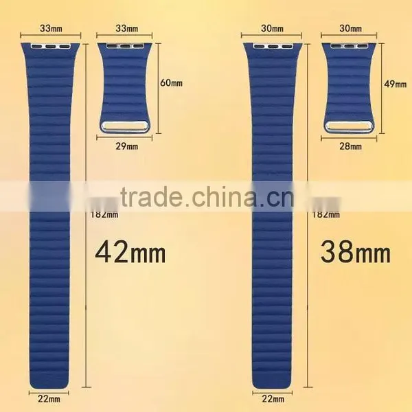 Genuine Leather Loop Straps For Apple Watch Leather Band With Adjustable Magnetic Closure Loop photo-2