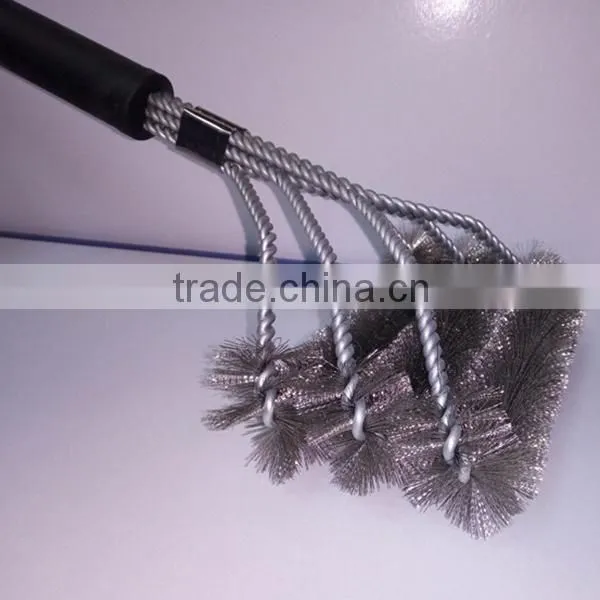 2016 New Revolution BBQ Grill Brush 3sided Barbecue Grill Cleaning Brush Oven Barbecue Grill Cleaner
