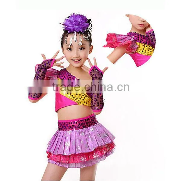 In Stock 2pcs in One Set Kids Red Latin Dance Dress Waltz Dancing Dress photo-5
