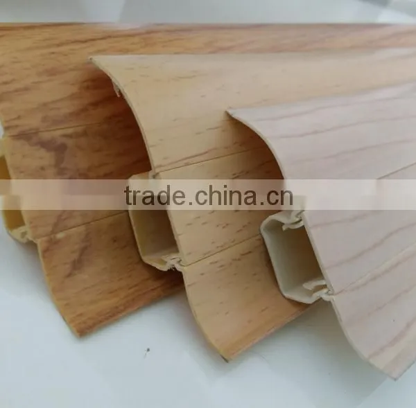 China Supplier Imitation Wood Grain Flooring Trim Pvc Skirting Board photo-2