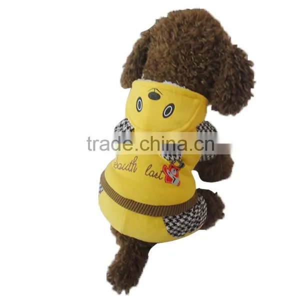 Cartoon Bear Four-foot Thick Warm Yellow Pet Dog Sweater photo-5