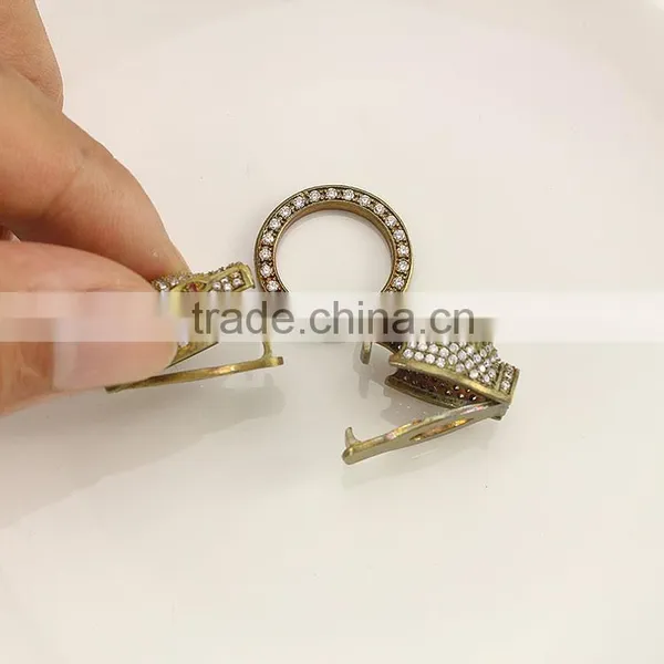 CZ6656 CZ Micro Pave Jewelry Making Supply, Gold Leopard Head Hook Clasps photo-3