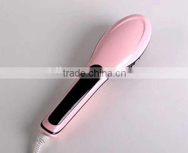 2016 Hot Professional Straightening Irons Comb With LCD Display Electric Straight Hair Comb Straightener Iron Brush.