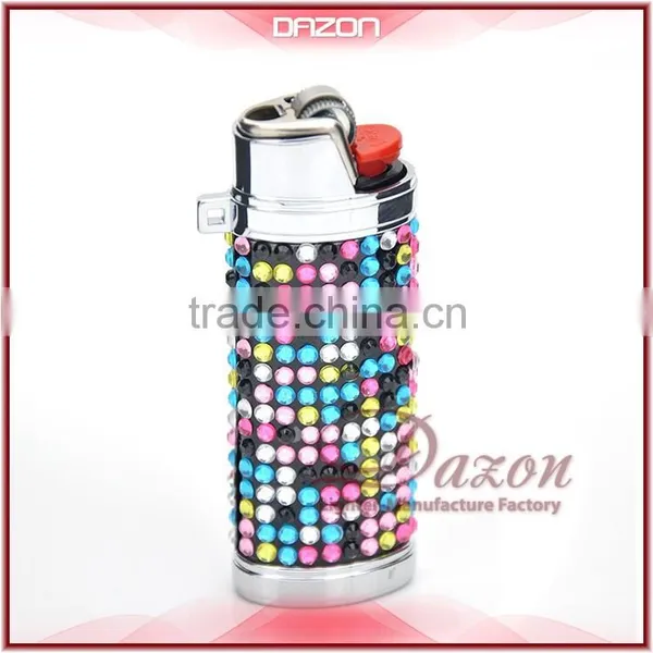 Metal Diamond Lighter Case Bic Lighter Case With Grid Diamond photo-3