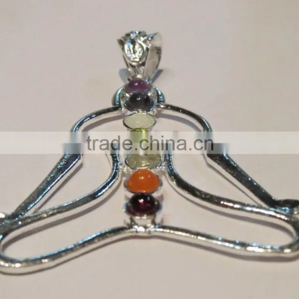 7 Chakra Gemstone Yoga Pendant photo-2
