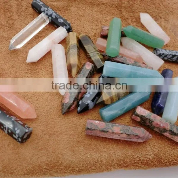 Wholesale Natural Mixed Gems Stones Hexagonal Crystal Amazonite Point Healing Necklaces Earrings Pendant Beads Jewelry photo-2