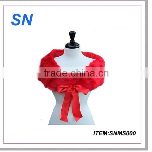 2015 wholesale cheap woman fashion faux fur shawl