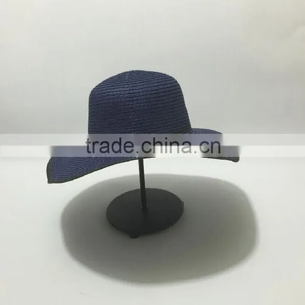 Elegant Navy Wide Brim Straw Sun Hat For Ladies,Female Large Straw Hat Quality Choice