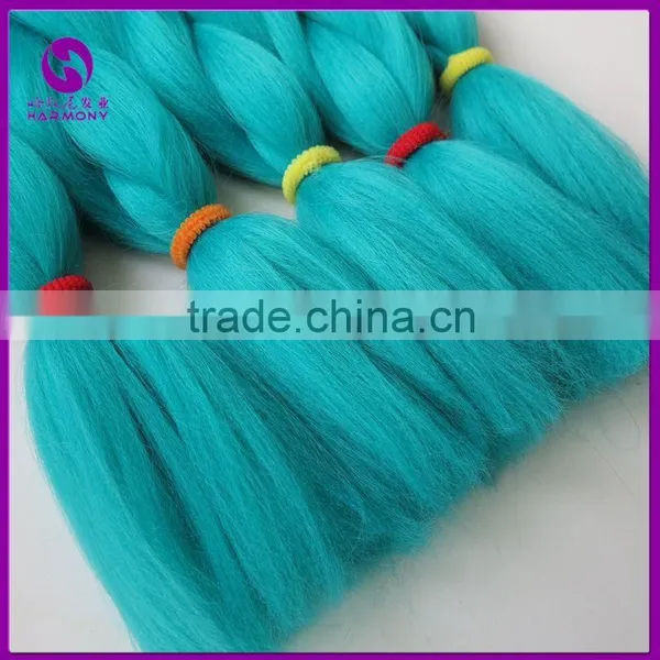 HARMONY 24" 100g/pc BLUE&CELADON GREEN Ombre Two Tone Colored Jumbo Braid Synthetic Box Crochet Ombre Braiding Hair photo-3
