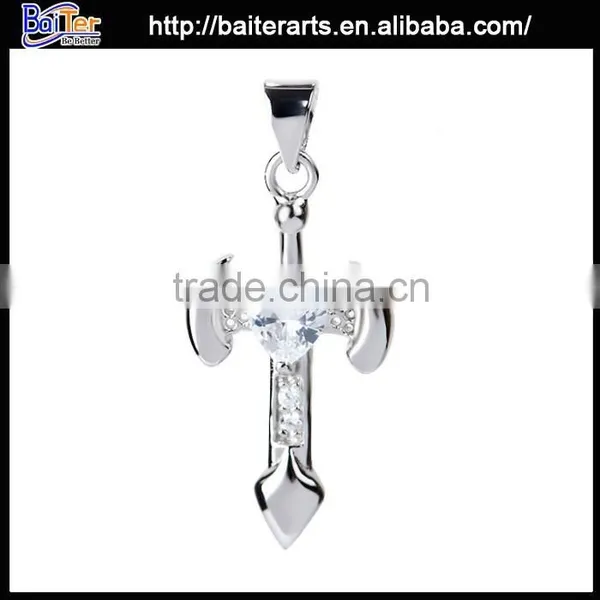 High Quality Pendant Jewelry 925 Large Sterling Silver Cross Pendant photo-2