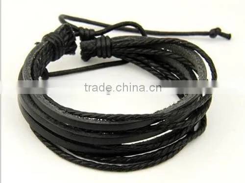 Men Bracelet Leather Male Leather Bracelet Leather Charm Bracelet photo-3