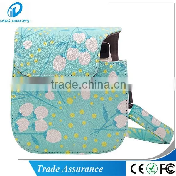 New Hot Sale Flower Style Leather Fujifilm Instax Mini8 Camera Shoulder Bag Case photo-3