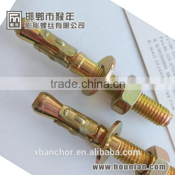 Through Bolt /wedge Bolt /wedge Anchor /with Yellow Zinc Plated Manufacturer in Handan Yongnian