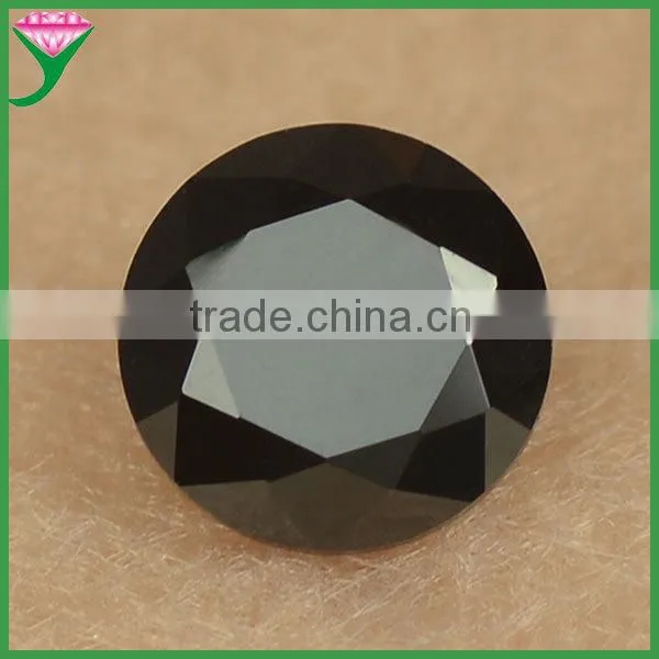 Wuzhou European Machine Cut Round Faceted Nano Black Spinel, Black Spinel Stone
