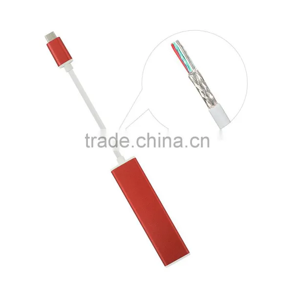 3 Ports USB 3.1 Type C HUB With RJ45 Lan Adapter Ethernet Network For Macbook