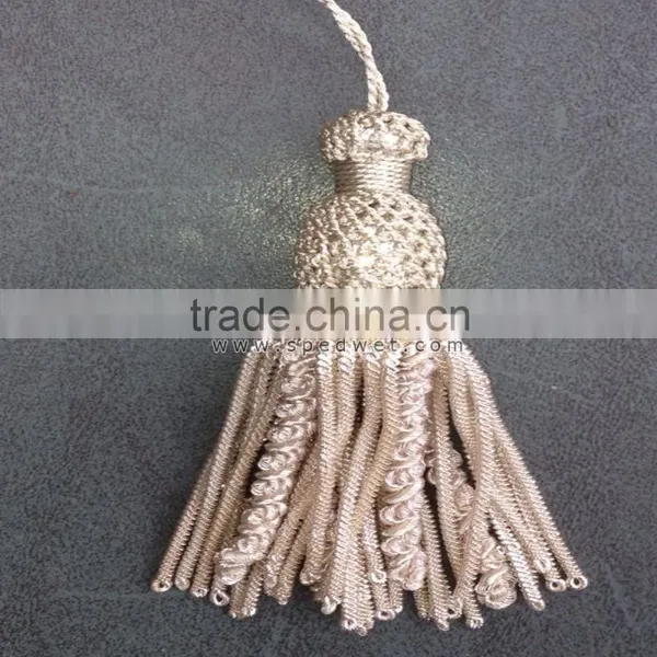 Gold Bullion Wire Metallic Tassels | Religious Tassels Borlas | Church Gold Tassels Supplier photo-2