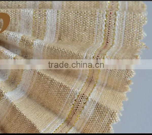 Yarn Dyeing Linen Metallic Fabric With Lurex With 6% Polyester photo-3