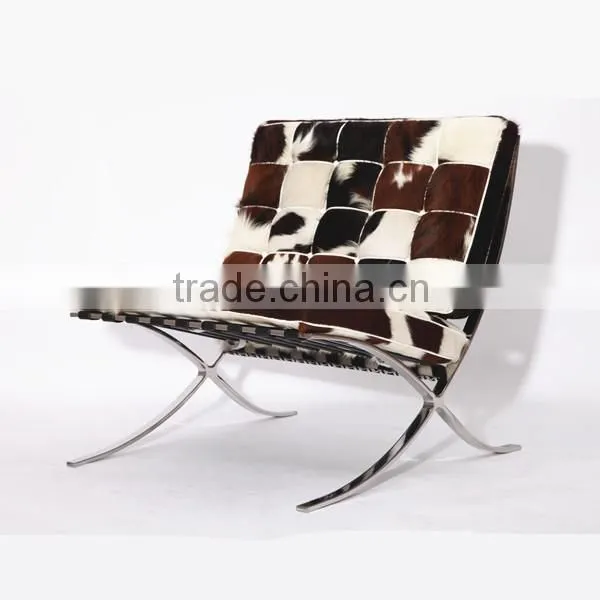 Natural Pony Leather Barcelona Chair in Cowhide Leather photo-3