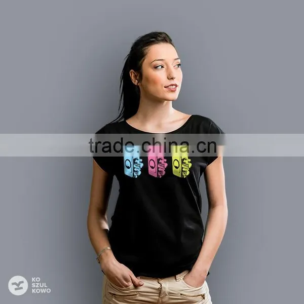 2016 Custom Design Women Female T-shirt Print Logo DTG OEM Service Screenprint Transfer