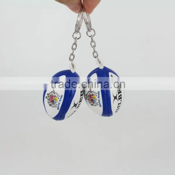 Promotion Cheap Cute Rugby Ball Keychain,2016 Promotional pu Mini Rugby Ball Stress Ball Keychain photo-5