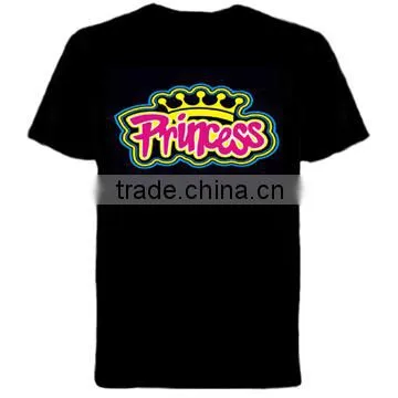 Light Up Down el Music T-shirt With 4pcs AAA Battery Inverter Dropshipping
