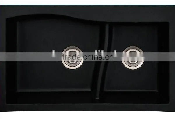 Linkok Furniture High Gloss Finish Acrylic Solid Surface Kitchen Sinks,artificial Stone Double Kitchen Sink ,resin Stone Sink photo-4