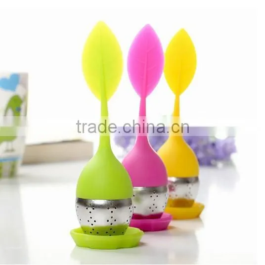 Novelty Leaves Shaped Stainless Ball for Silicone Tea Infuser photo-5